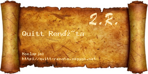 Quitt Renáta névjegykártya